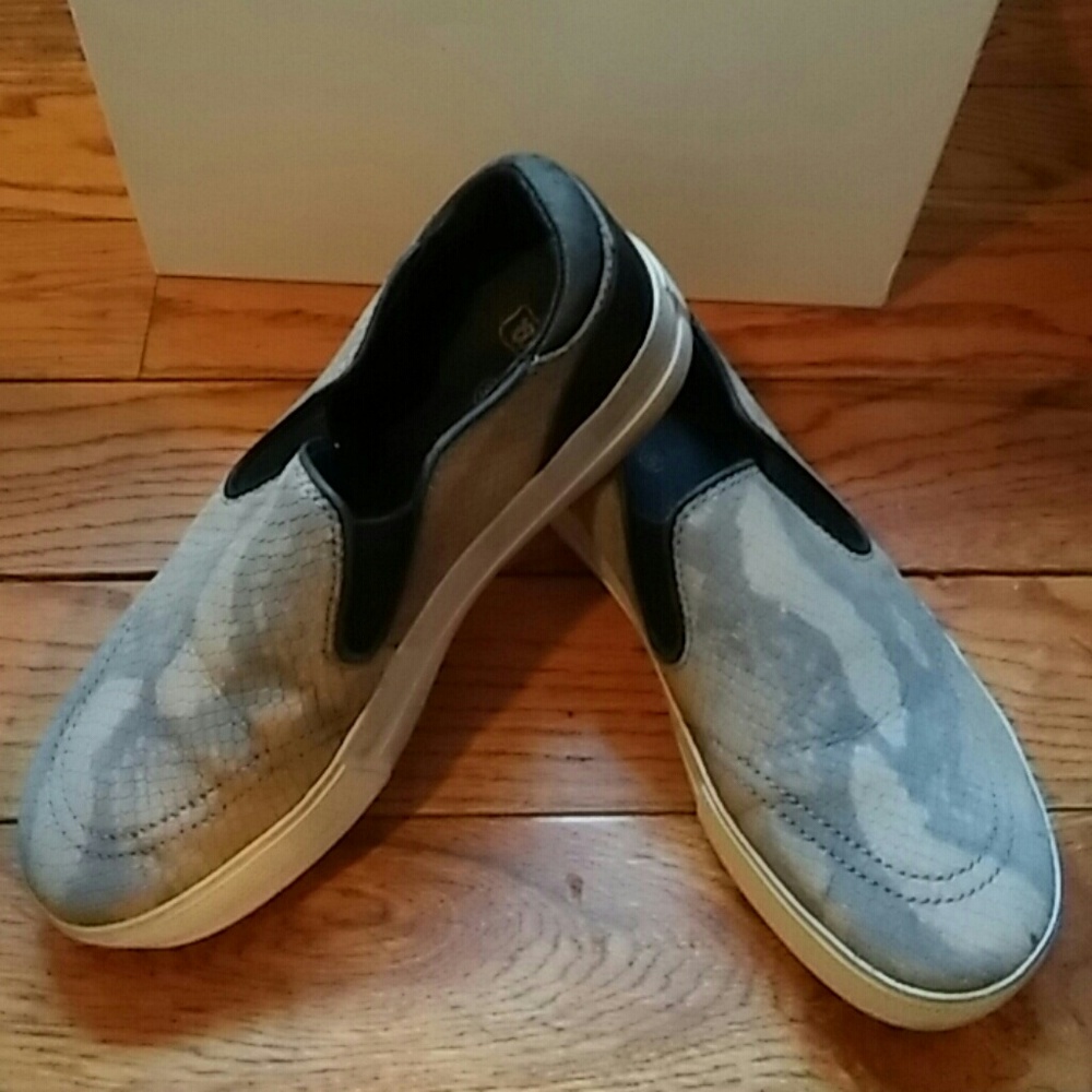 Leather Snake Skin Platform Slide Sneakers By Ash